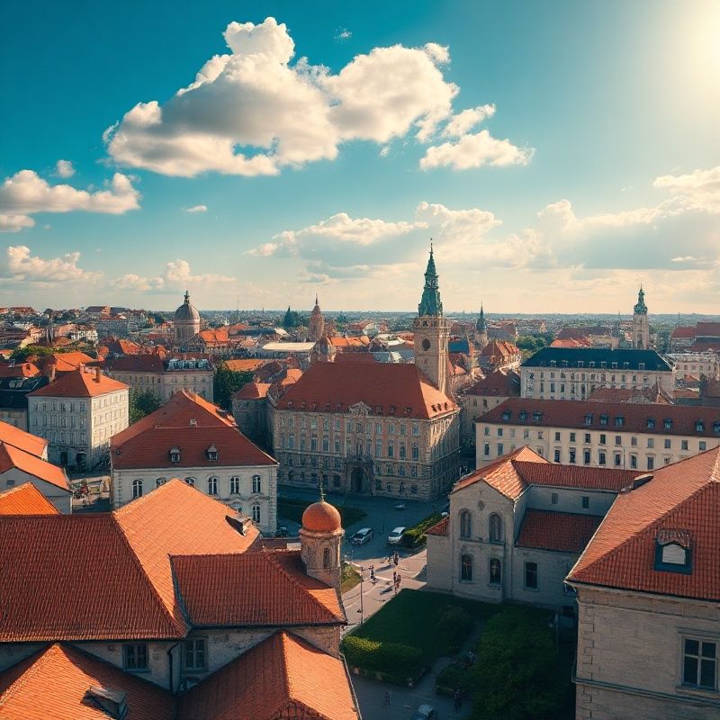 Zračni pogled na središte Zagreba